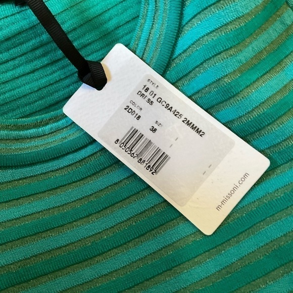 M Missoni Green Rib Stitch Fit Flare Short Dress Size: 38 XS - Picture 4 of 8